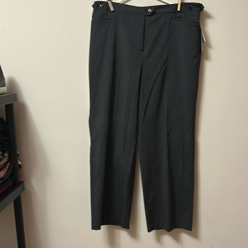 Maggie Barnes dark grey dress pants adjustable waist new with tags size 16wp